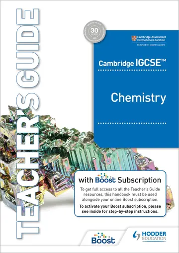 Cover of Cambridge IGCSE™ Chemistry Teacher's Guide with Boost Subscription Booklet