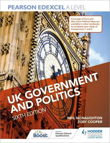 Cover of Pearson Edexcel A Level UK Government and Politics Sixth Edition