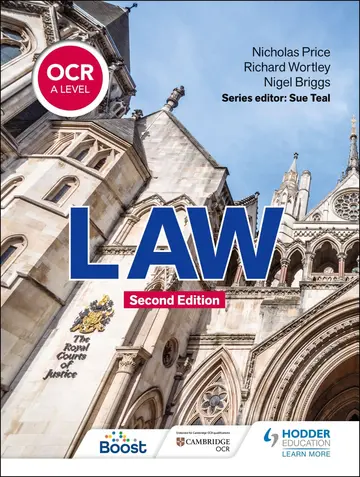 Cover of OCR A Level Law Second Edition