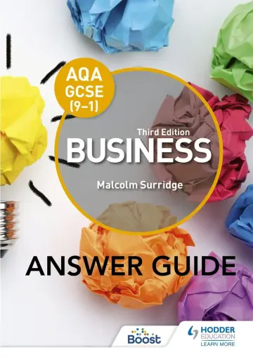 Cover of AQA GCSE (9-1) Business Third Edition Answer Guide