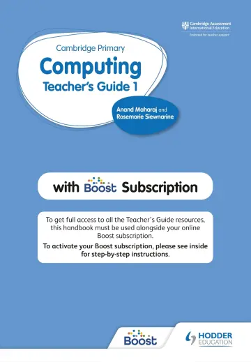 Cover of Cambridge Primary Computing Teacher's Guide Stage 1 with Boost Subscription
