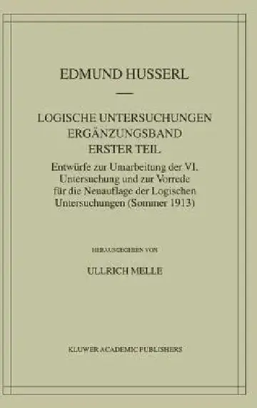 Cover of Logische Untersuchungen Ergänzungsband Erster Teil