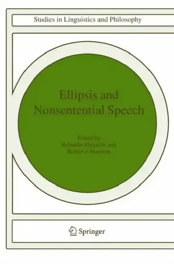 Cover of Ellipsis and Nonsentential Speech