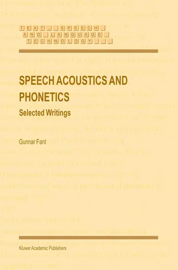 Cover of Speech Acoustics and Phonetics