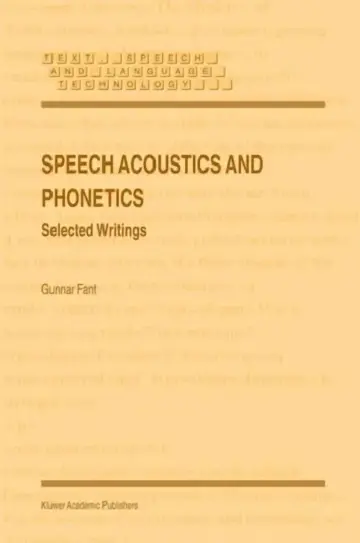 Cover of Speech Acoustics and Phonetics