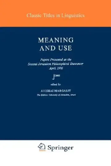 Cover of Meaning and Use