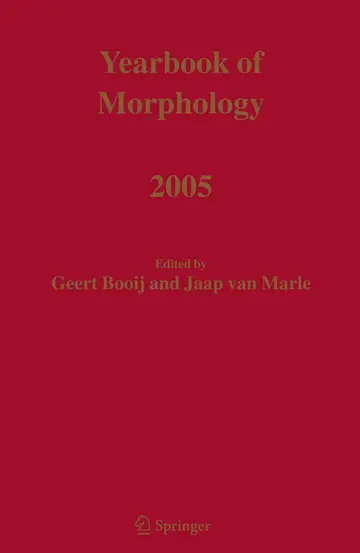 Cover of Yearbook of Morphology 2005
