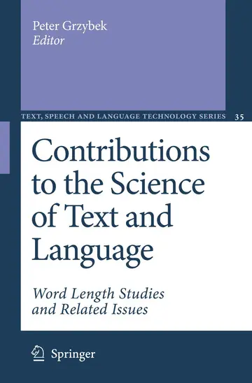 Cover of Contributions to the Science of Text and Language