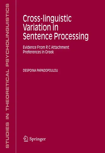 Cover of Cross-linguistic Variation in Sentence Processing