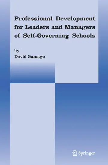 Cover of Professional Development for Leaders and Managers of Self-Governing Schools