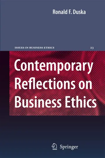 Cover of Contemporary Reflections on Business Ethics