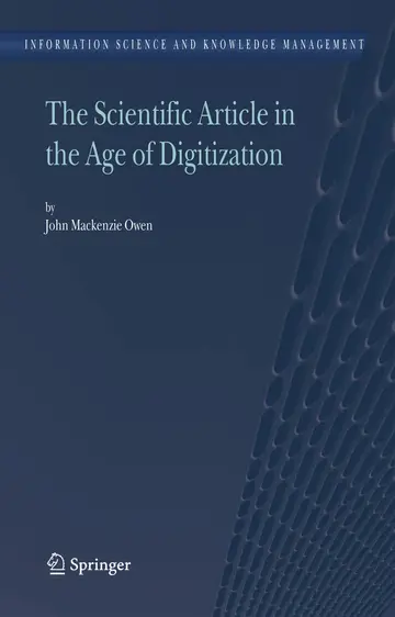 Cover of The Scientific Article in the Age of Digitization