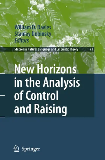 Cover of New Horizons in the Analysis of Control and Raising