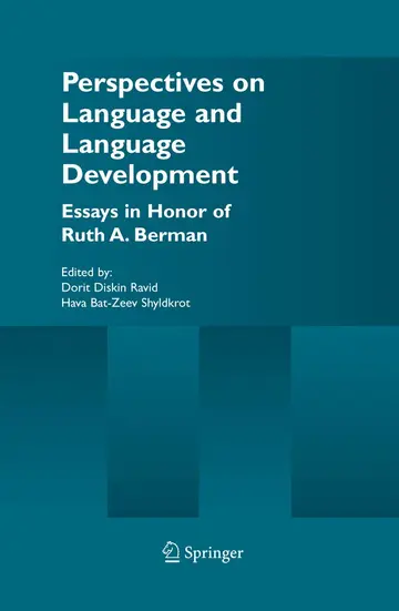 Cover of Perspectives on Language and Language Development
