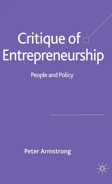 Cover of Critique of Entrepreneurship