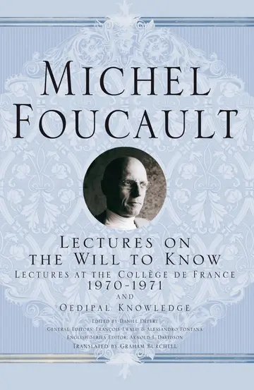 Cover of Lectures on the Will to Know