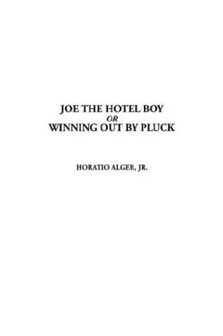 Cover of Joe the Hotel Boy or Winning Out by Pluck