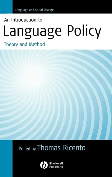 Cover of An Introduction to Language Policy - Theory and Method