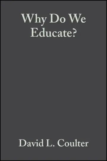 Cover of Why Do We Educate?