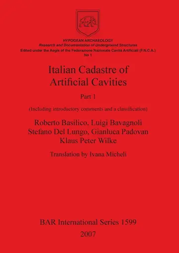 Cover of Italian Cadastre of Artificial Cavities Part 1