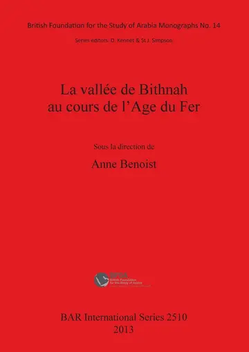 Cover of La vallée de Bithnah au cours de l'Age du Fer