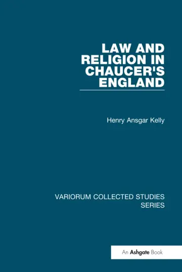 Cover of Law and Religion in Chaucer's England