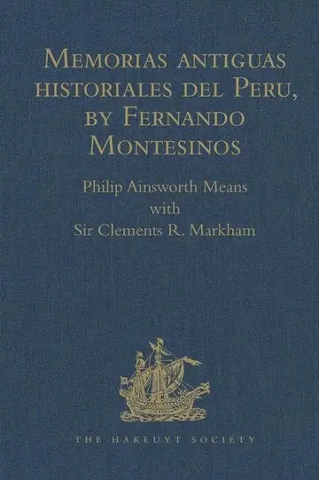 Cover of Memorias antiguas historiales del Peru, by Fernando Montesinos