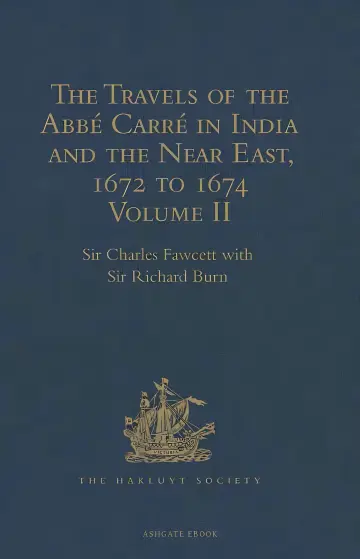 Cover of Travels of the Abbé Carré in India and the near East, 1672 to 1674