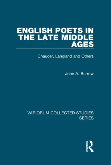 Cover of English Poets in the Late Middle Ages
