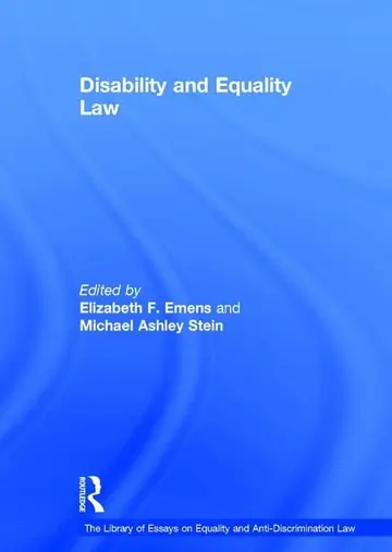 Cover of Disability and Equality Law