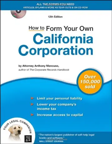Cover of How to Form Your Own California Corporation