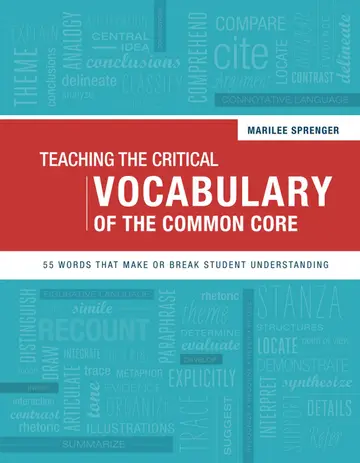 Cover of Teaching the Critical Vocabulary of the Common Core
