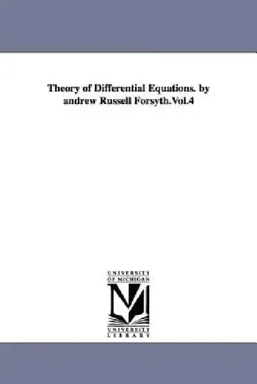 Cover of Theory of Differential Equations. by Andrew Russell Forsyth.Vol.4