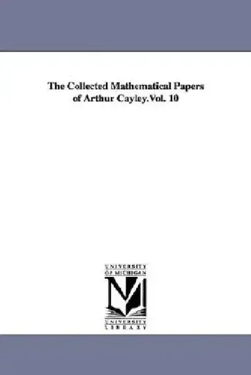 Cover of The Collected Mathematical Papers of Arthur Cayley.Vol. 10