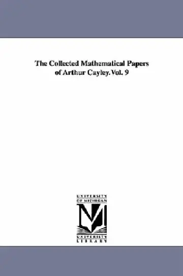 Cover of The Collected Mathematical Papers of Arthur Cayley.Vol. 9