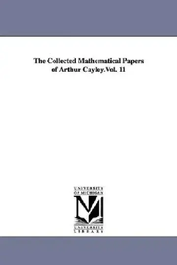 Cover of The Collected Mathematical Papers of Arthur Cayley.Vol. 11