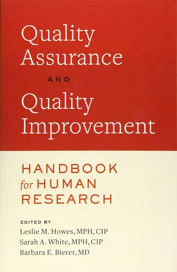 Cover of Quality Assurance and Quality Improvement Handbook for Human Research
