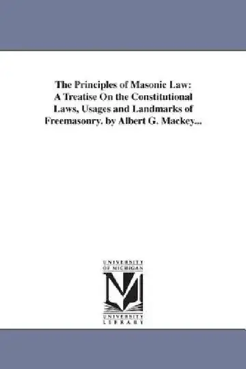 Cover of The Principles of Masonic Law