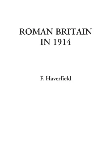 Cover of Roman Britain in 1914