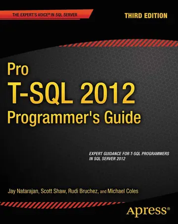 Cover of Pro T-SQL 2012 Programmer's Guide
