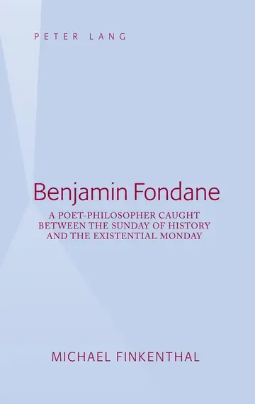 Cover of Benjamin Fondane