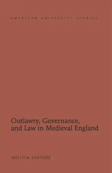 Cover of Outlawry, Governance, and Law in Medieval England