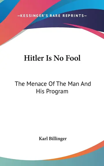 Cover of Hitler Is No Fool