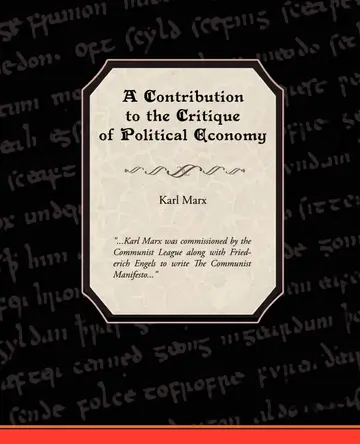 Cover of A Contribution to the Critique of Political Economy