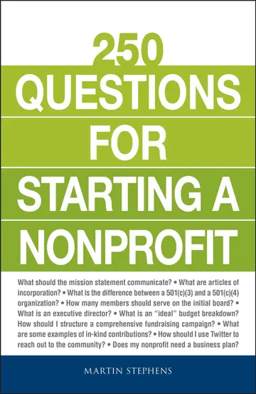 Cover of 250 Questions for Starting a Nonprofit