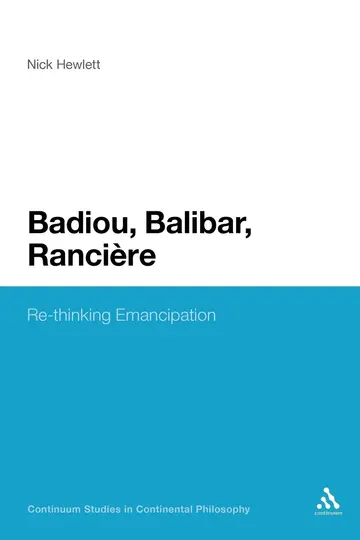 Cover of Badiou, Balibar, Ranciere