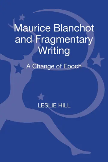 Cover of Maurice Blanchot and Fragmentary Writing