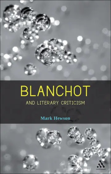 Cover of Blanchot and Literary Criticism