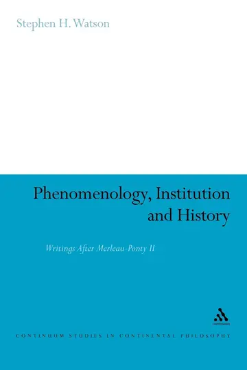 Cover of Phenomenology, Institution and History