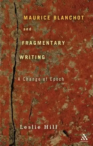 Cover of Maurice Blanchot and Fragmentary Writing
